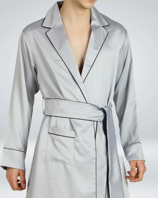 Luxe Satin Robe with Shorts - Bella Babe by SK Nightsuit Nightdress Robes Silk Satin Nighty Gown Nightwear