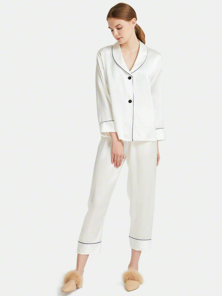 Modern Collar Coord Set (White).