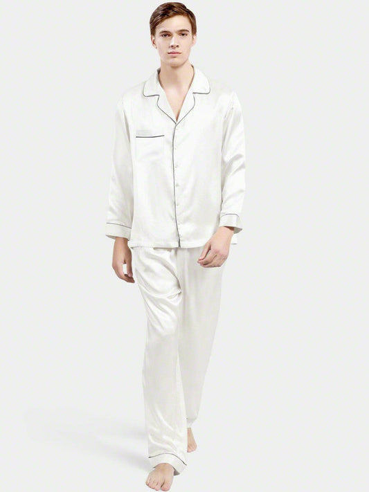 Satin Night Suit with Contrast Piping - Bella Babe by SK Nightsuit Nightdress Robes Silk Satin Nighty Gown Nightwear