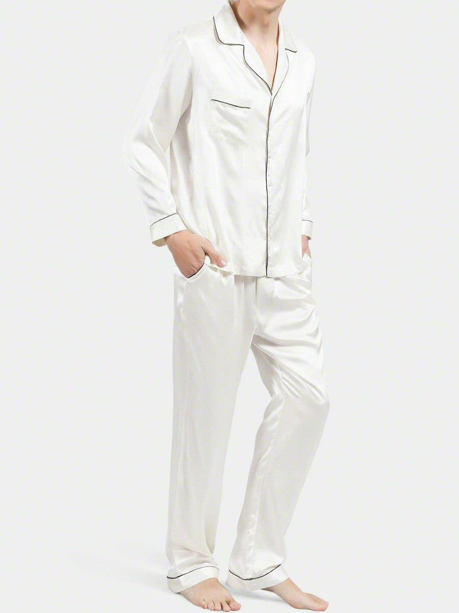 Satin Night Suit with Contrast Piping.