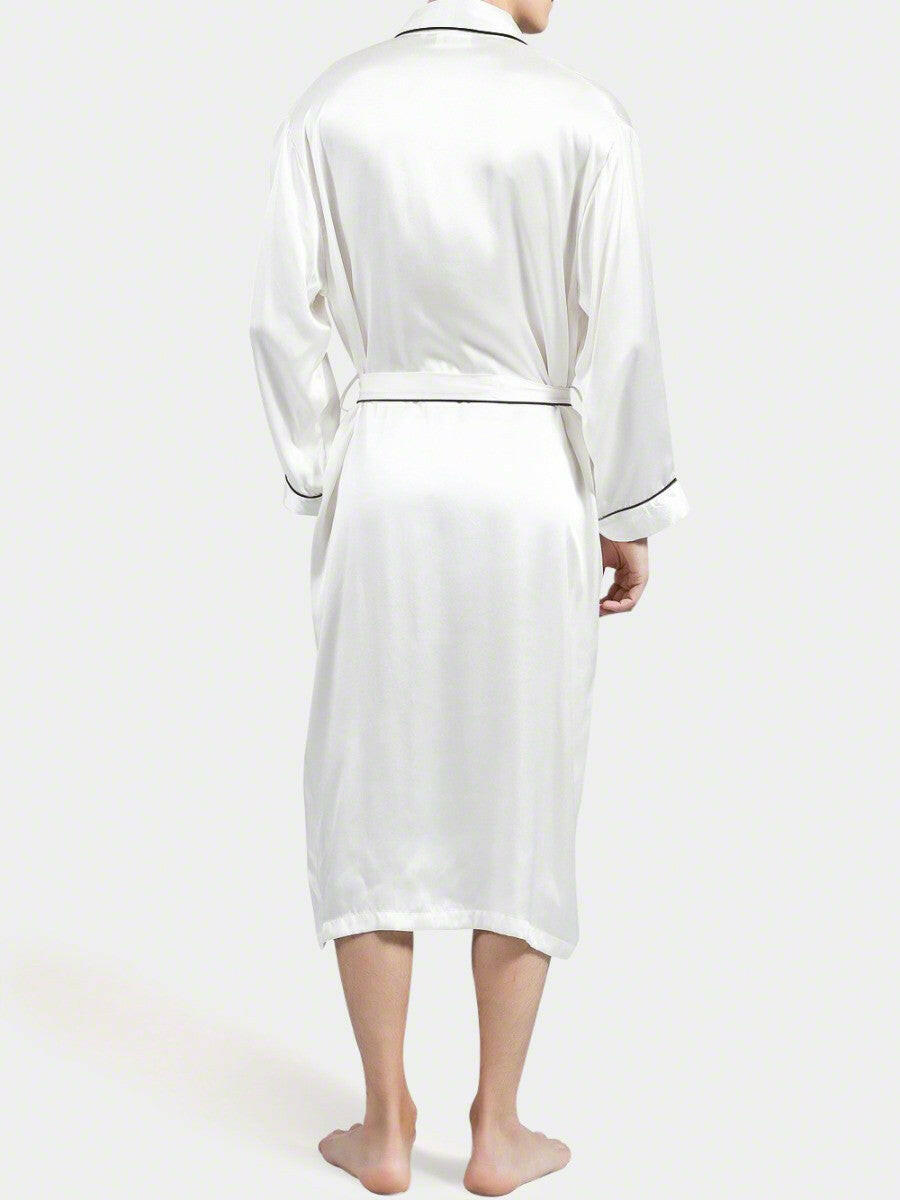 Classic Robe with Piping - Bella Babe by SK Nightsuit Nightdress Robes Silk Satin Nighty Gown Nightwear