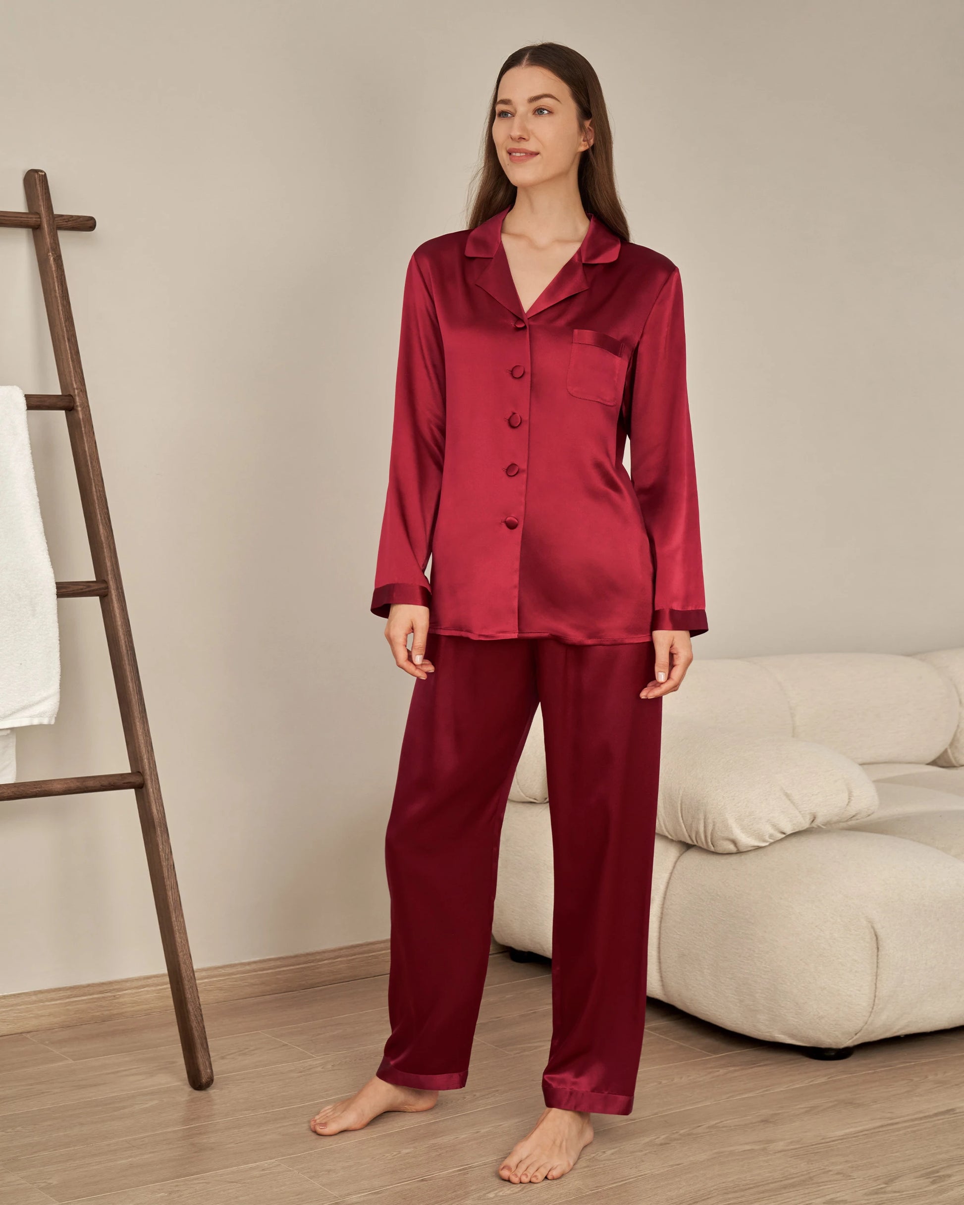 Silky Satin Pjs - Bella Babe by SK Nightsuit Nightdress Robes Silk Satin Nighty Gown Nightwear