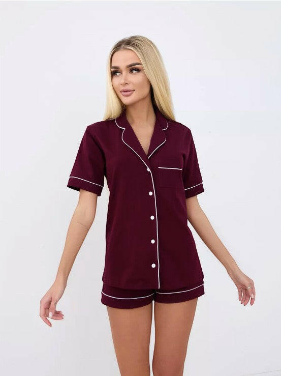 Shorts Set in 100% Cotton