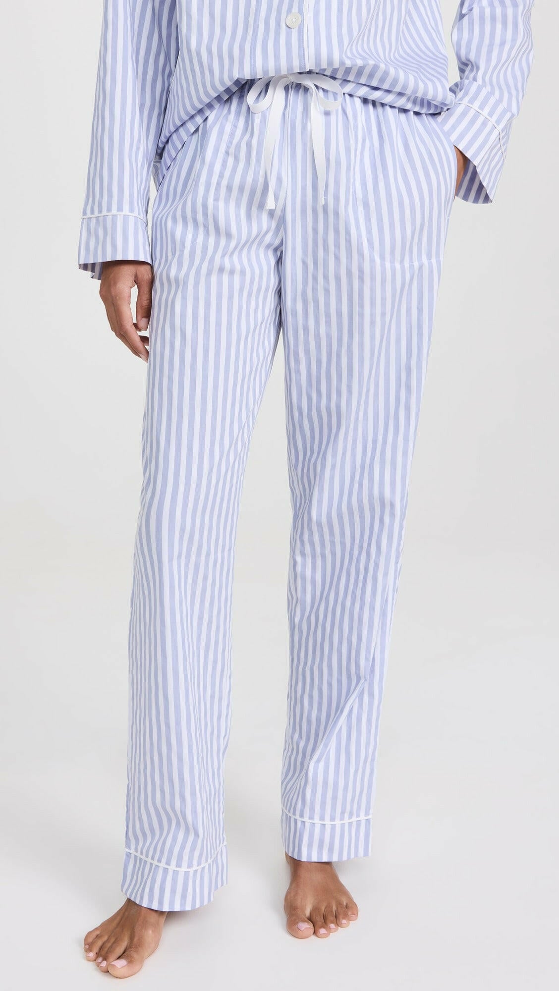 Loungewear Set Sky Blue Stripe 100% Cotton.