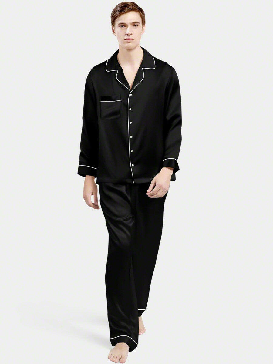 Satin Night Suit with Contrast Piping.