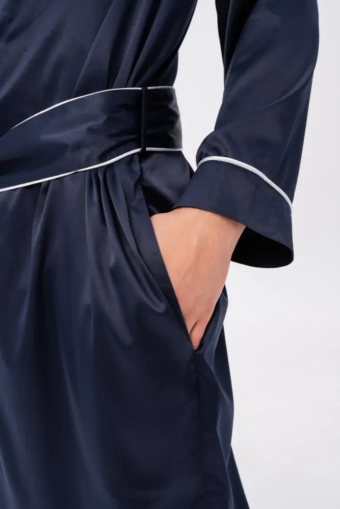 Classic Robe with Piping (Side Pockets).