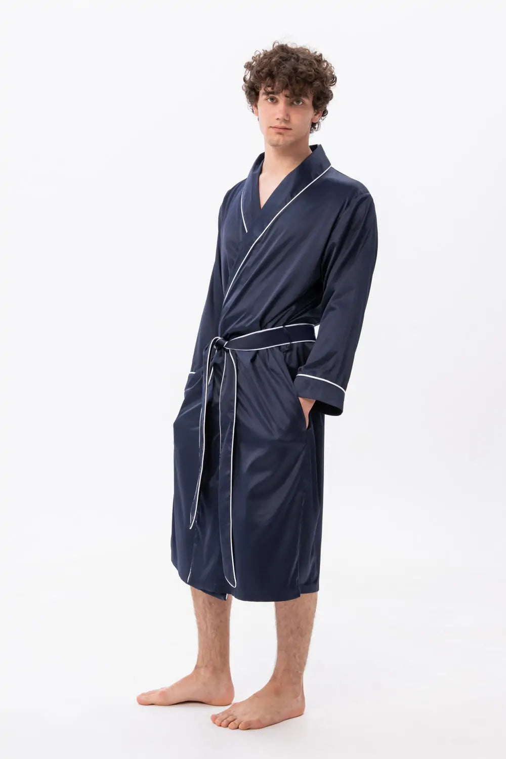 Classic Robe with Piping (Side Pockets).