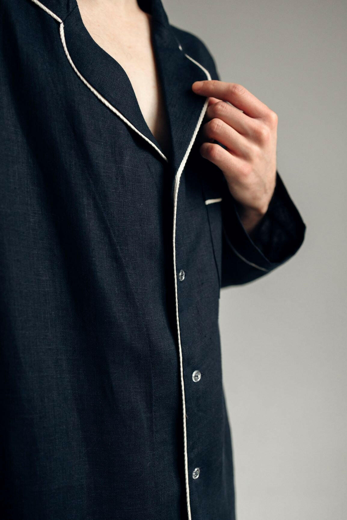 Premium Linen Loungewear in Black.