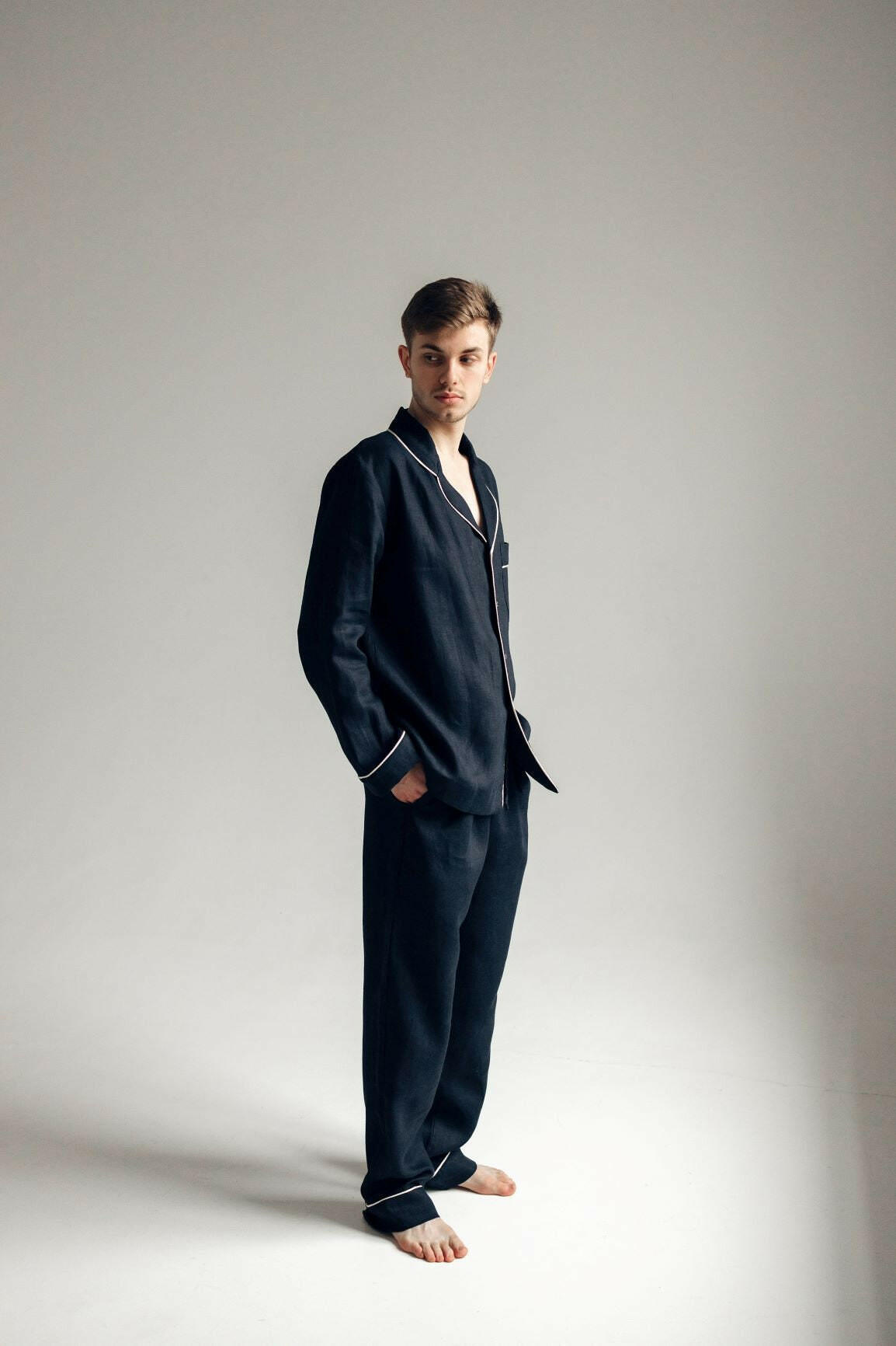 Premium Linen Loungewear in Black.