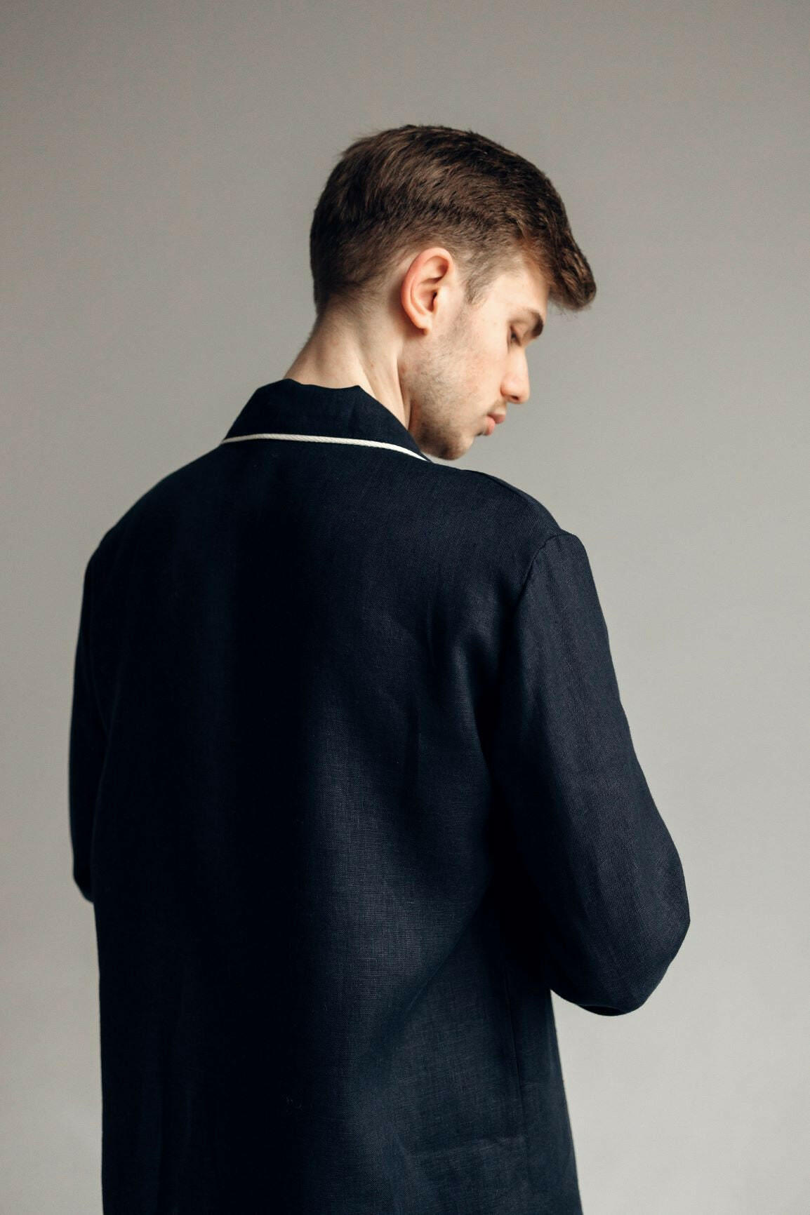Premium Linen Loungewear in Black.