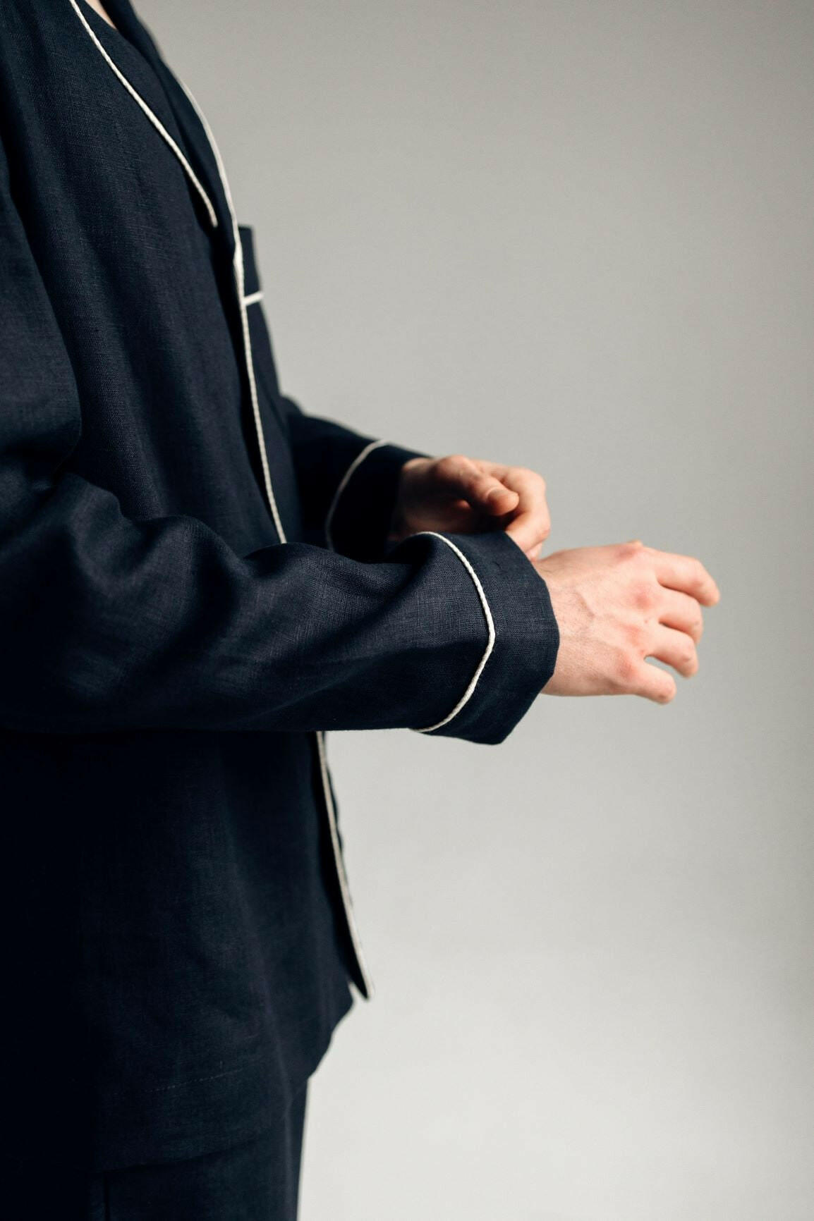 Premium Linen Loungewear in Black.