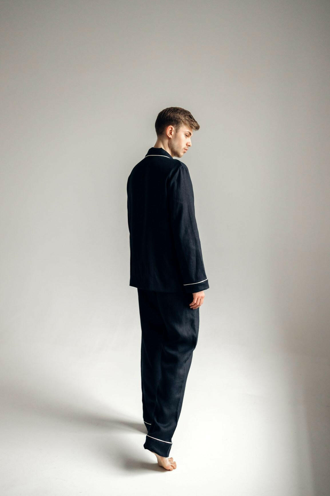 Premium Linen Loungewear in Black.