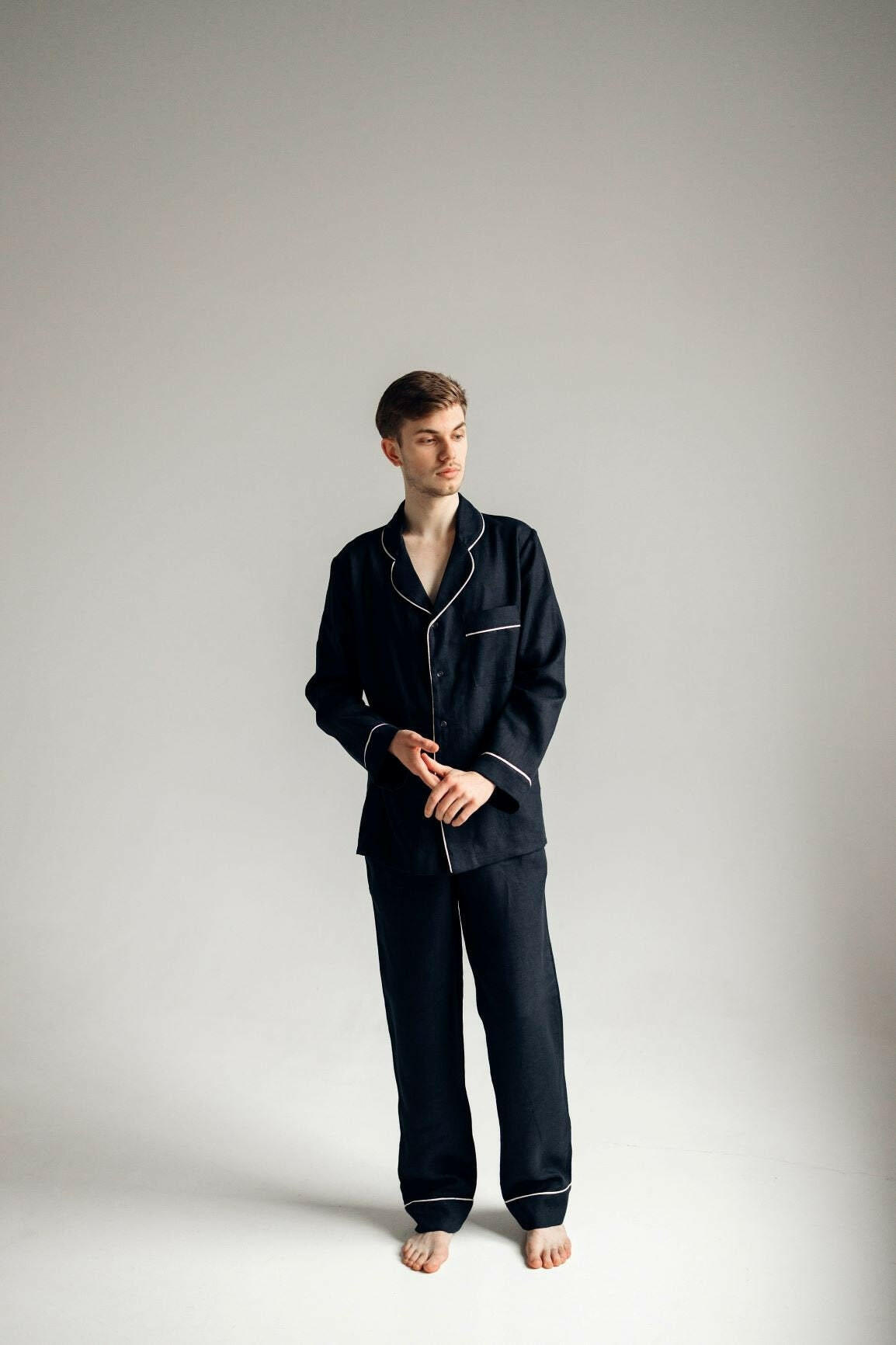 Premium Linen Loungewear in Black.