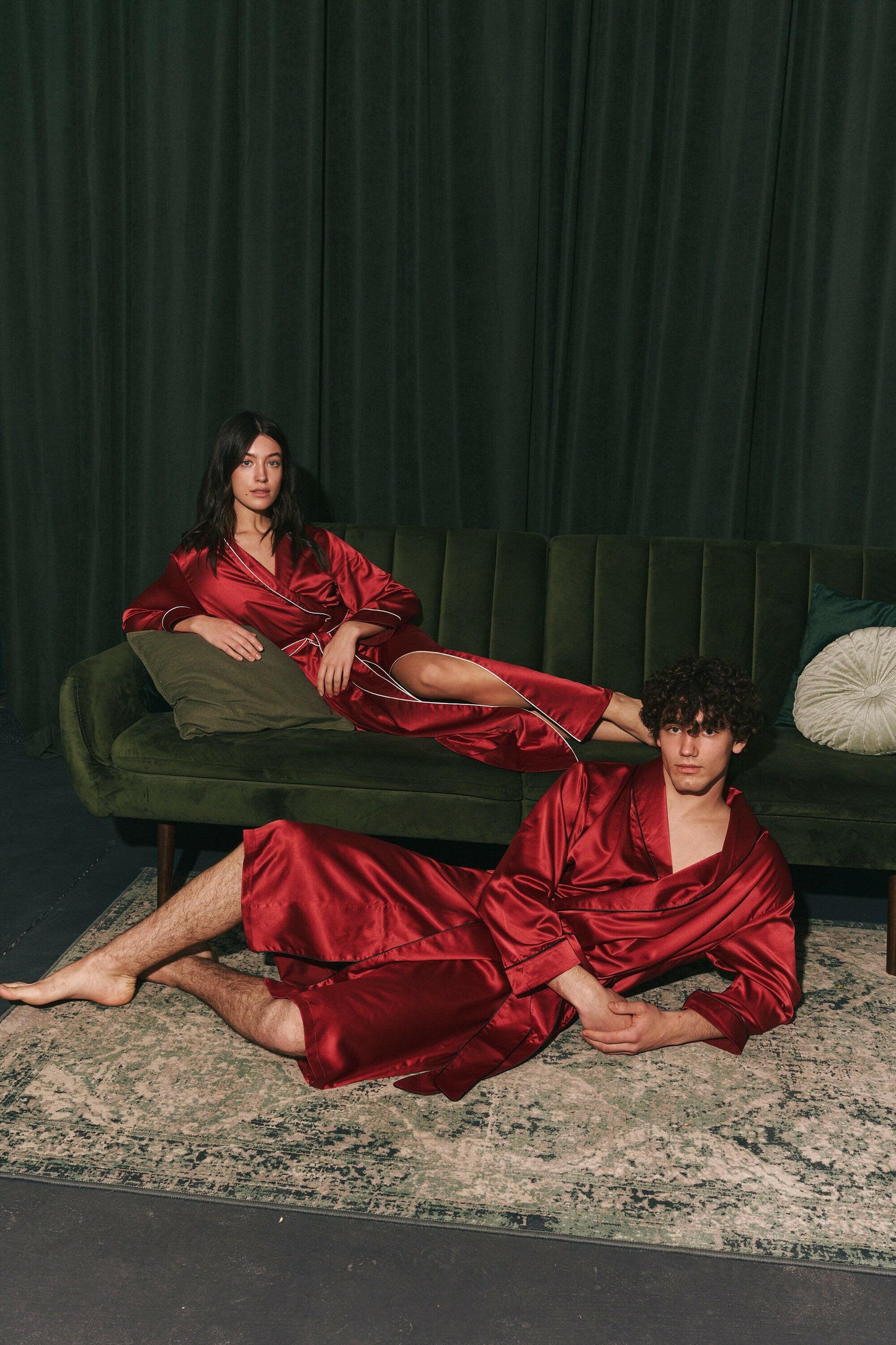 Premium Satin Robe Set for Couples.