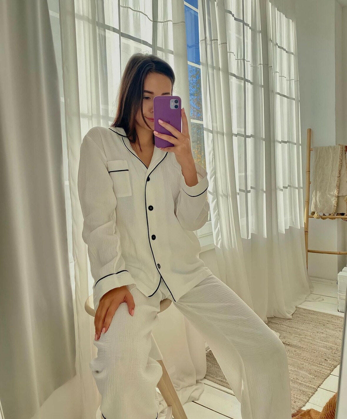 Pajama set in Muslin.