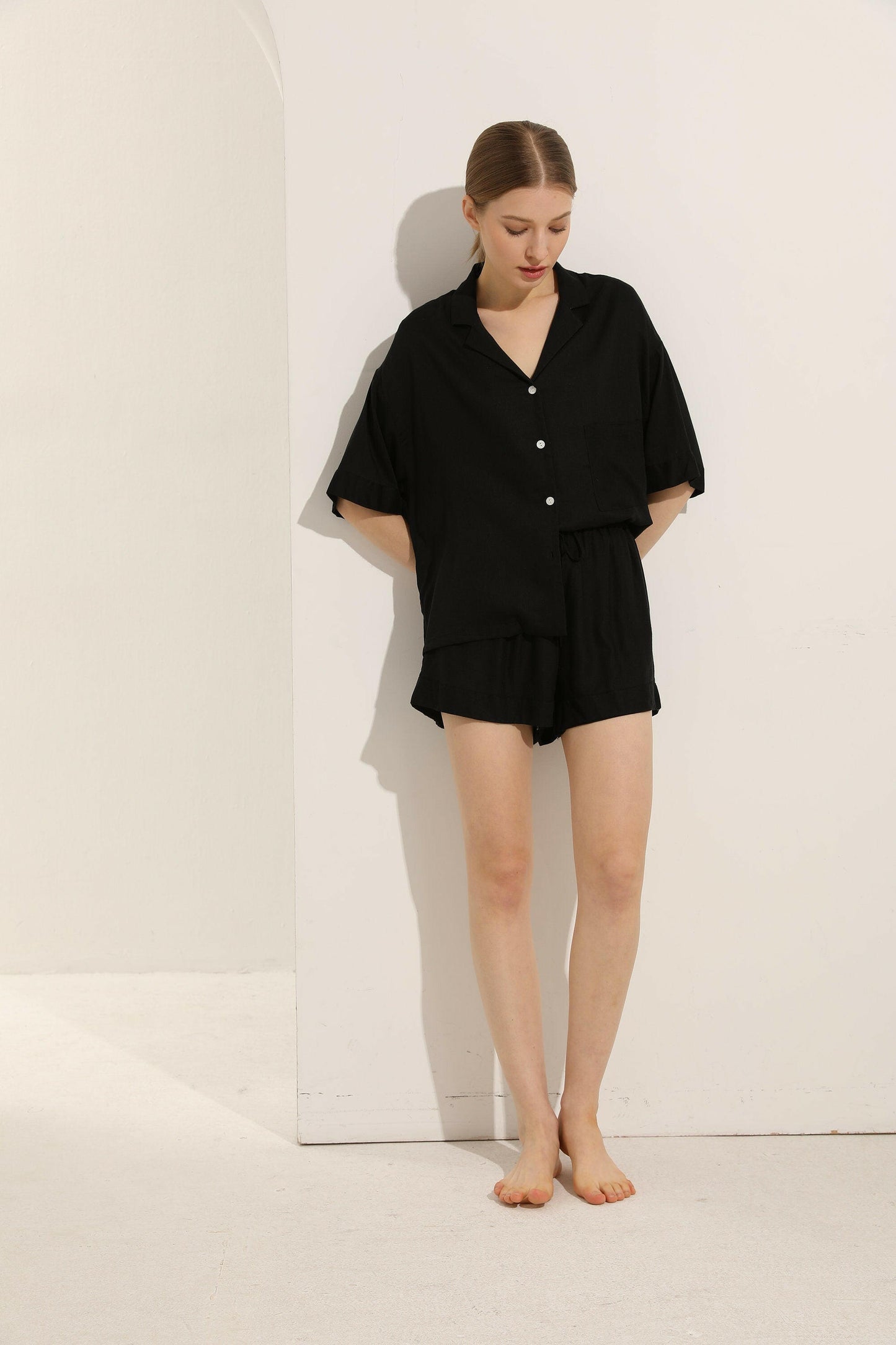 Linen Shorts Set.