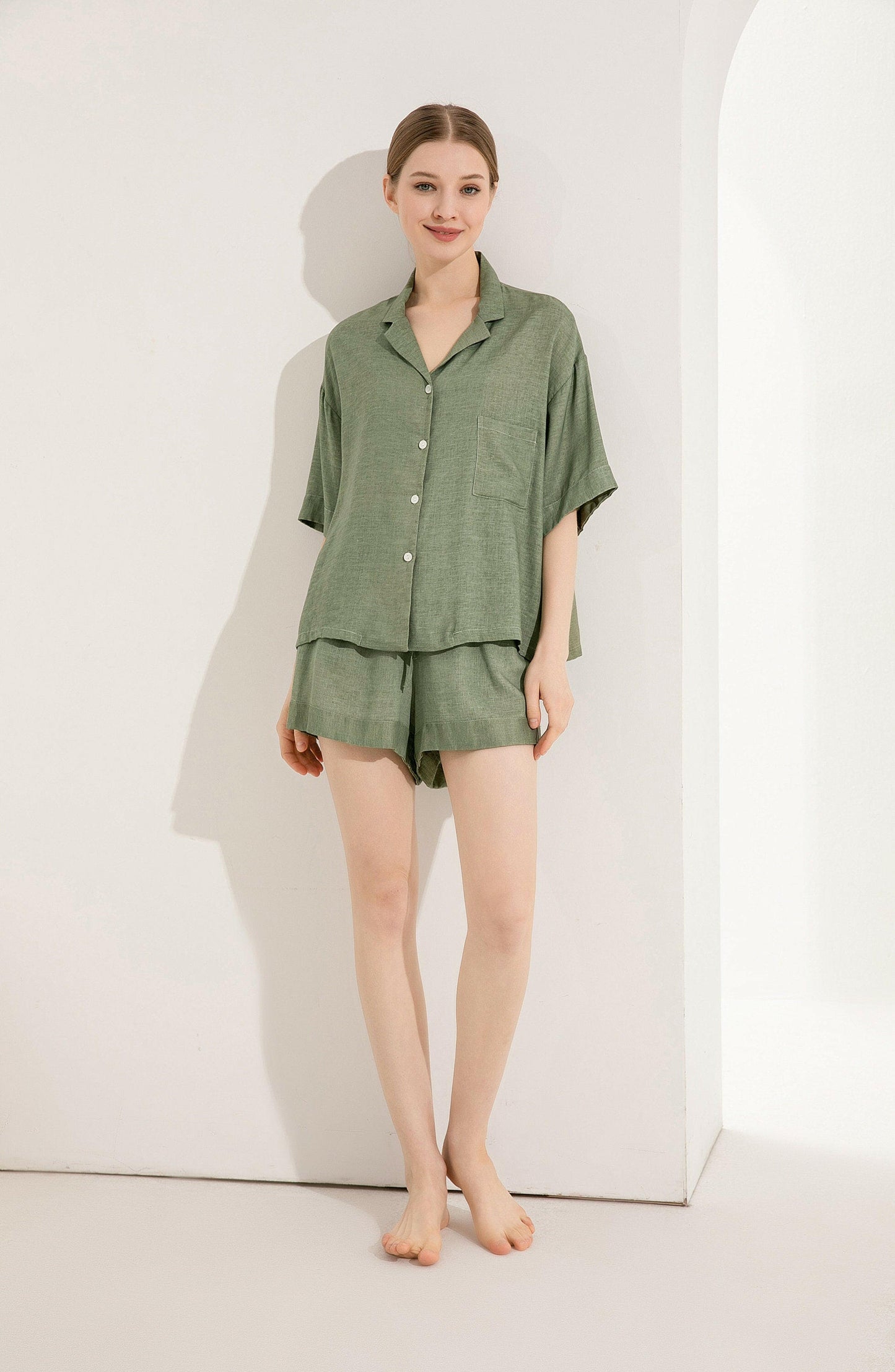 Linen Shorts Set.