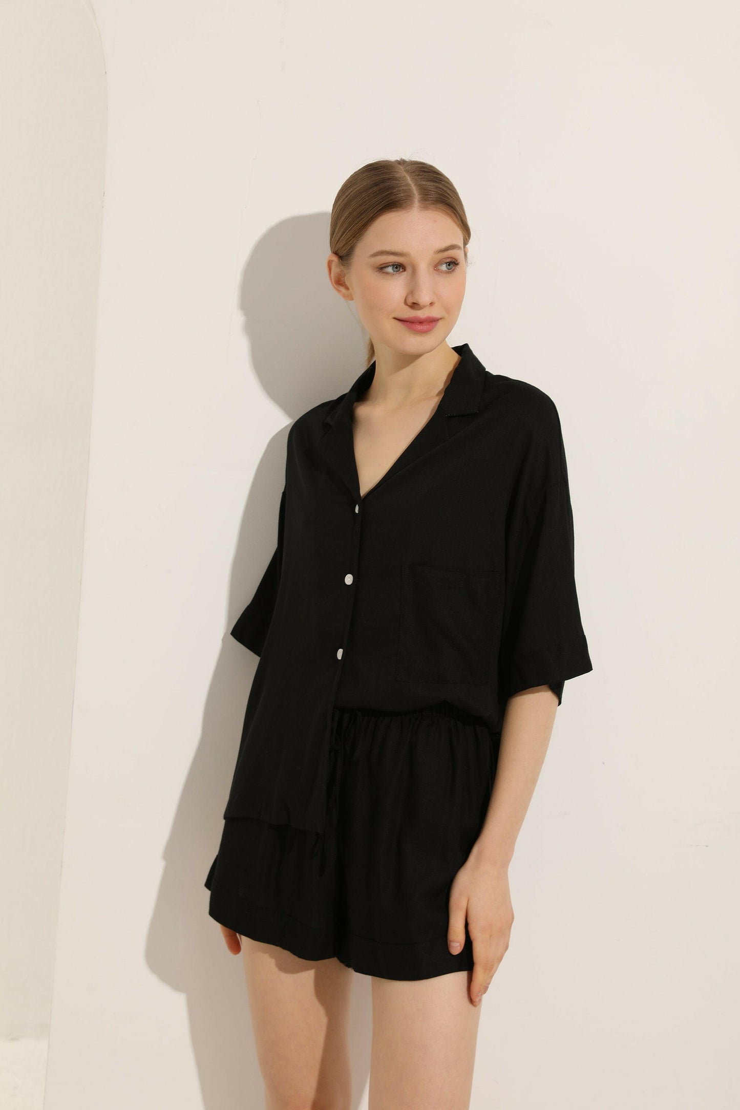 Linen Shorts Set.