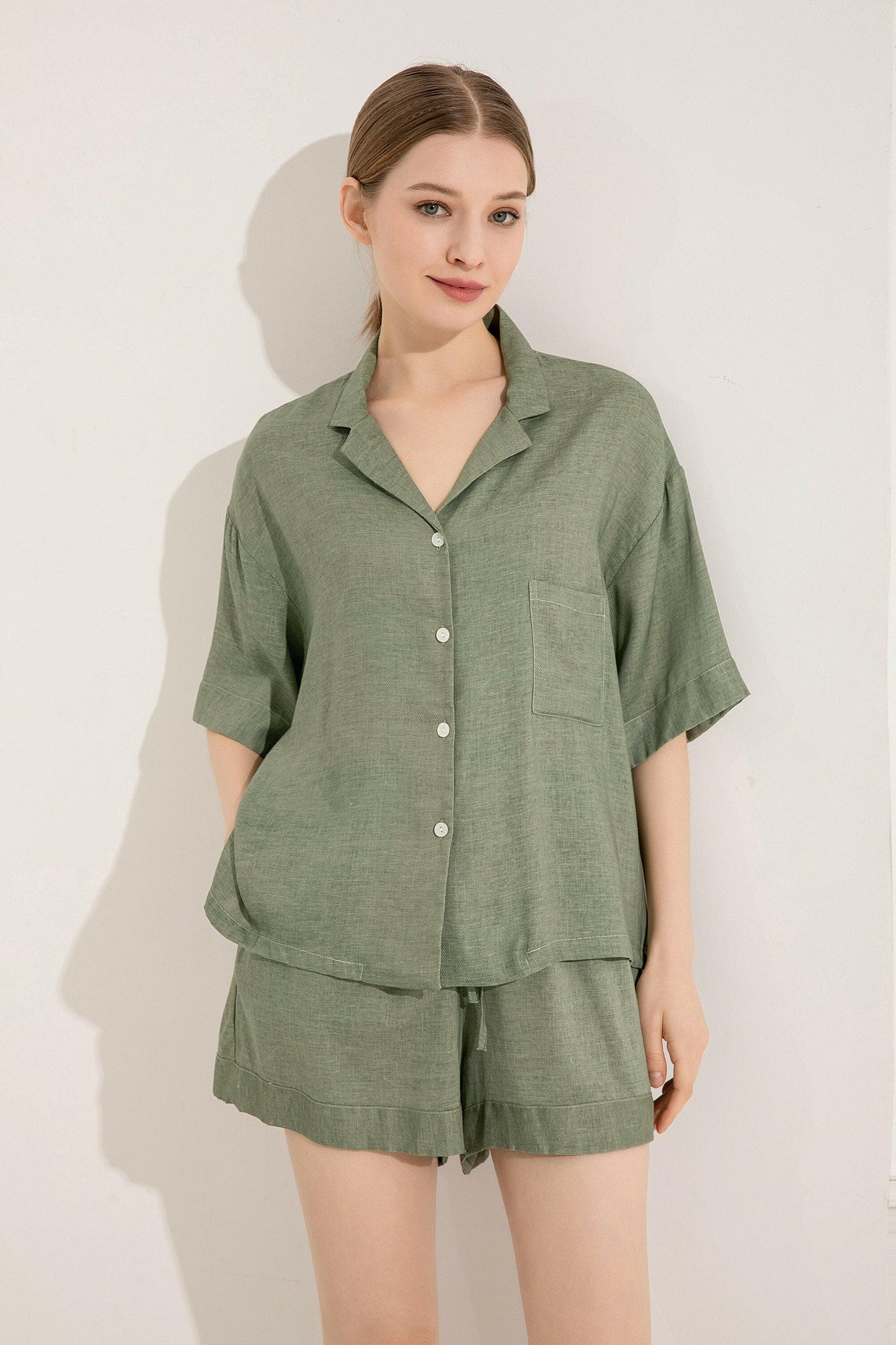 Linen Shorts Set.