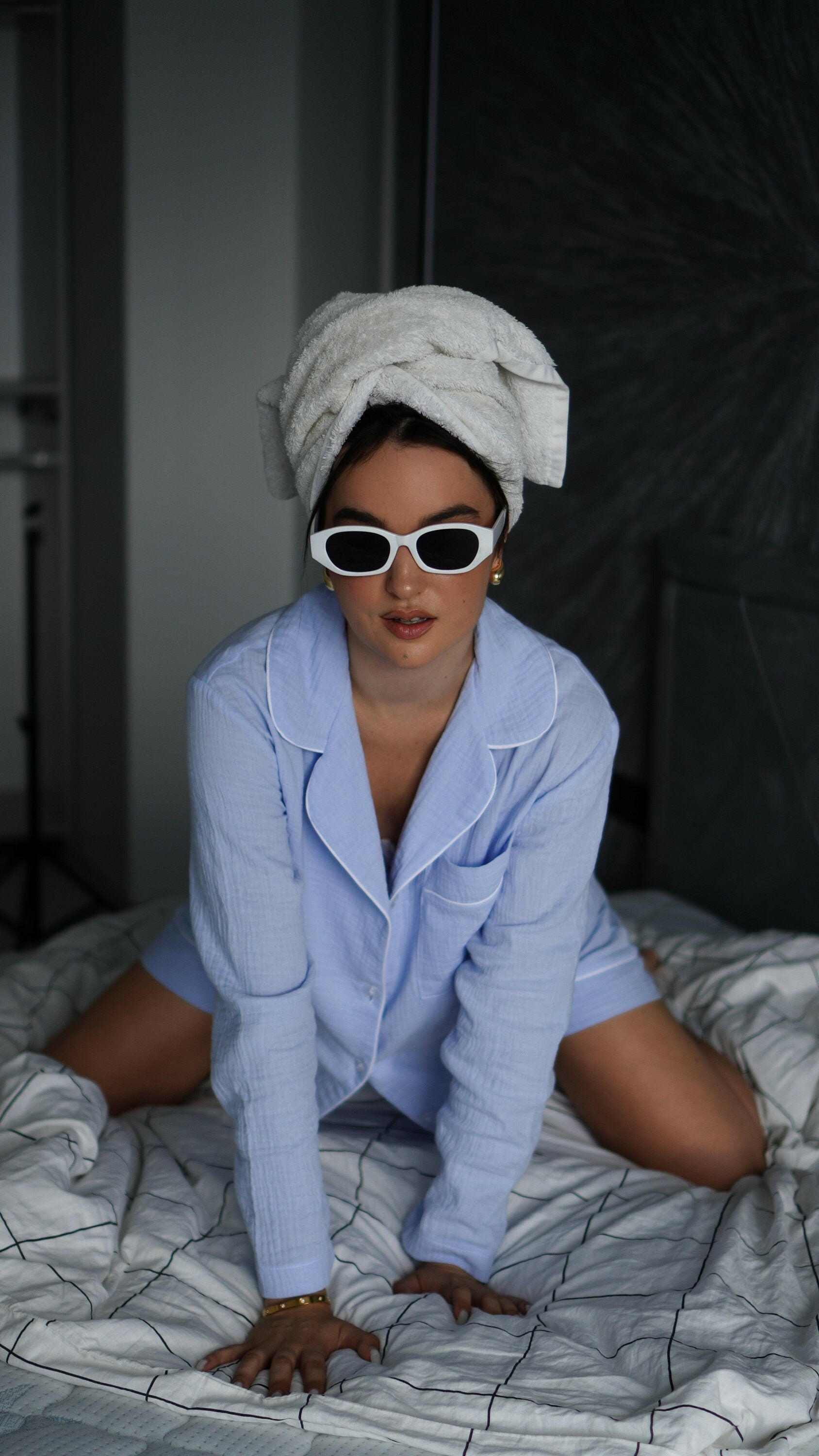 Full Sleeve Shorts Set in Muslin.