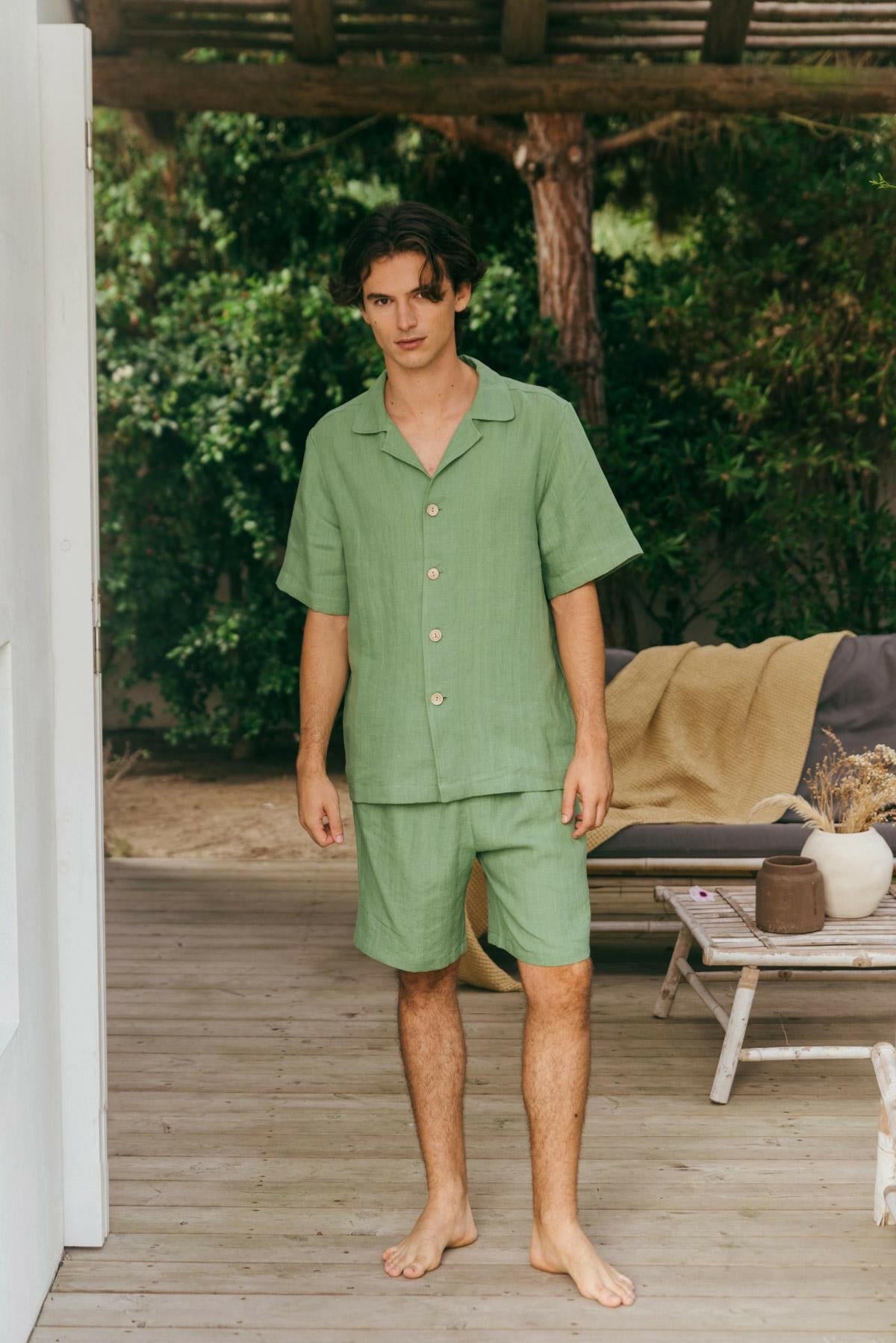 Cotton Coords in Sage Green.