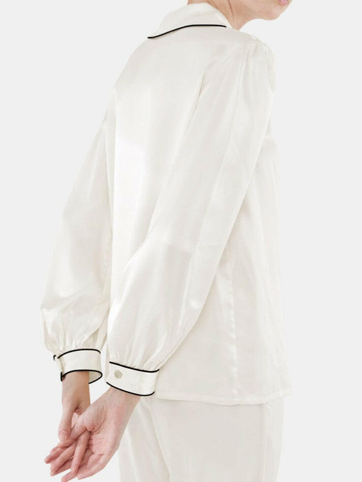 Long Collar Lounge Set (White) - Bella Babe by SK