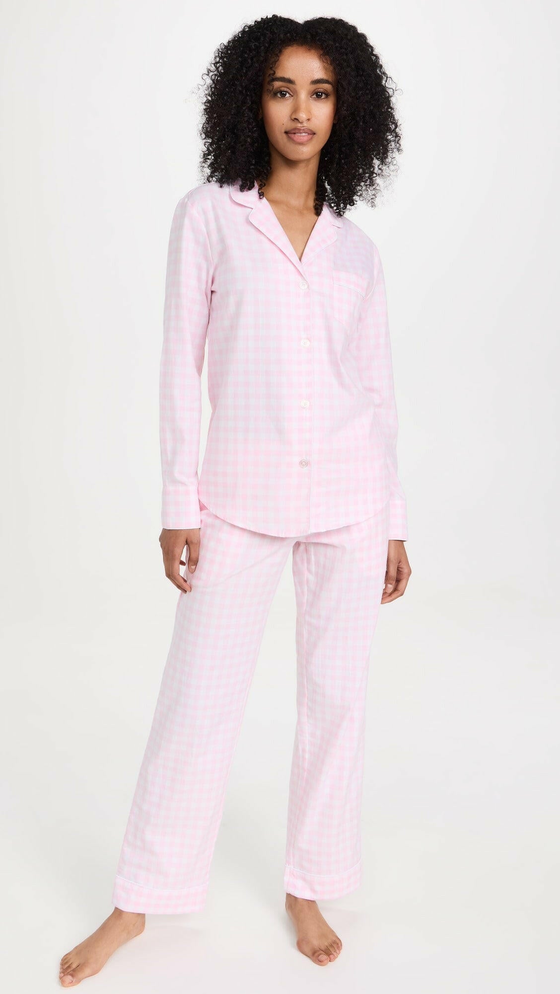 Loungewear Set Pink Checks 100% Cotton.