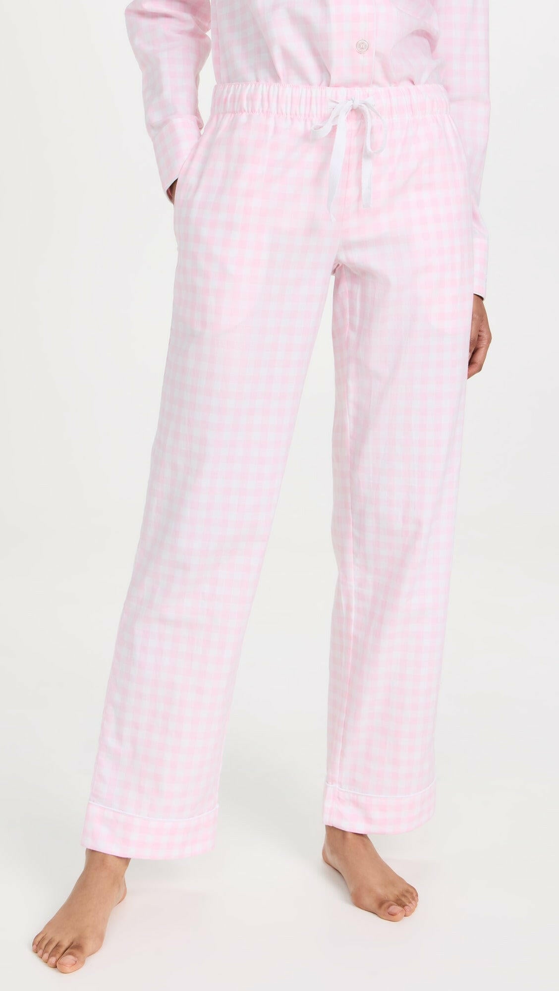 Loungewear Set Pink Checks 100% Cotton.