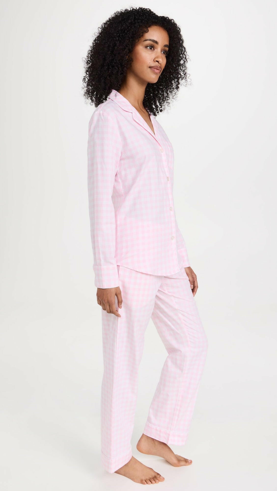 Loungewear Set Pink Checks 100% Cotton.