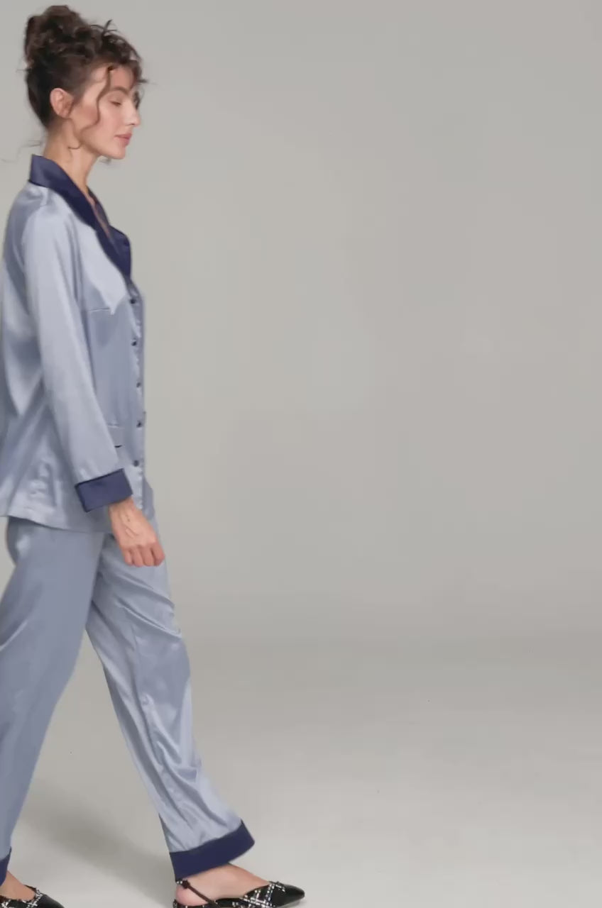 Silky Satin Button Up Pyjamas.