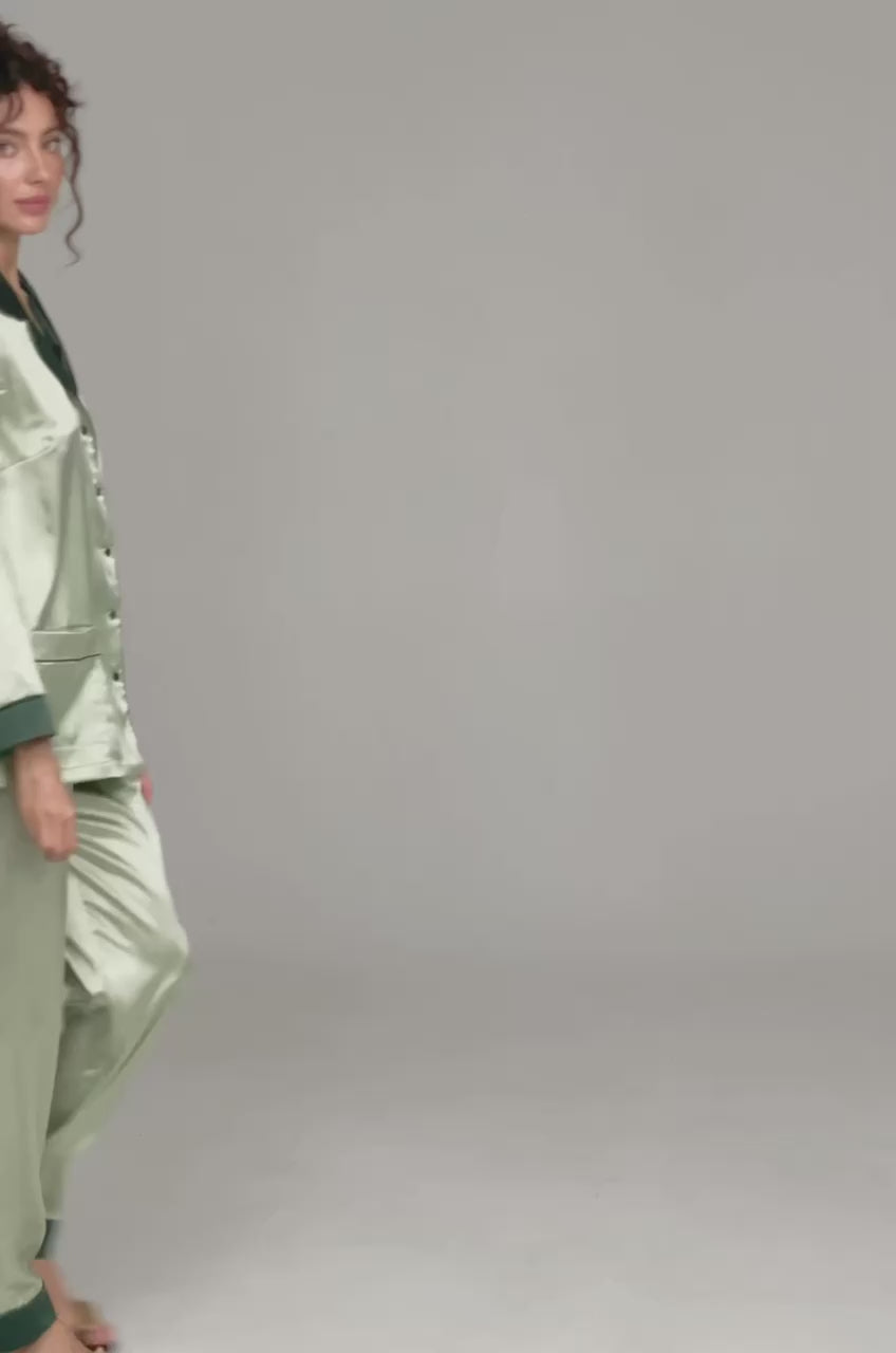 Silky Satin Button Up Pyjamas.