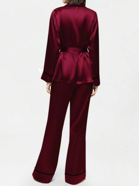Wrap Set with Palazzo - Bella Babe by SK Nightsuit Nightdress Robes Silk Satin Nighty Gown Nightwear