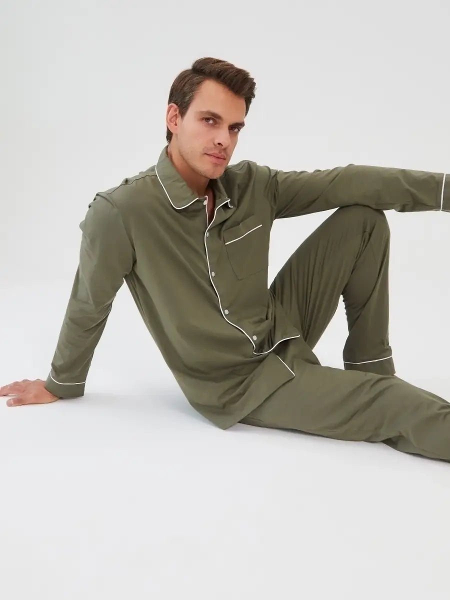 Shirt Collar Loungewear in Cotton - Bella Babe by SK