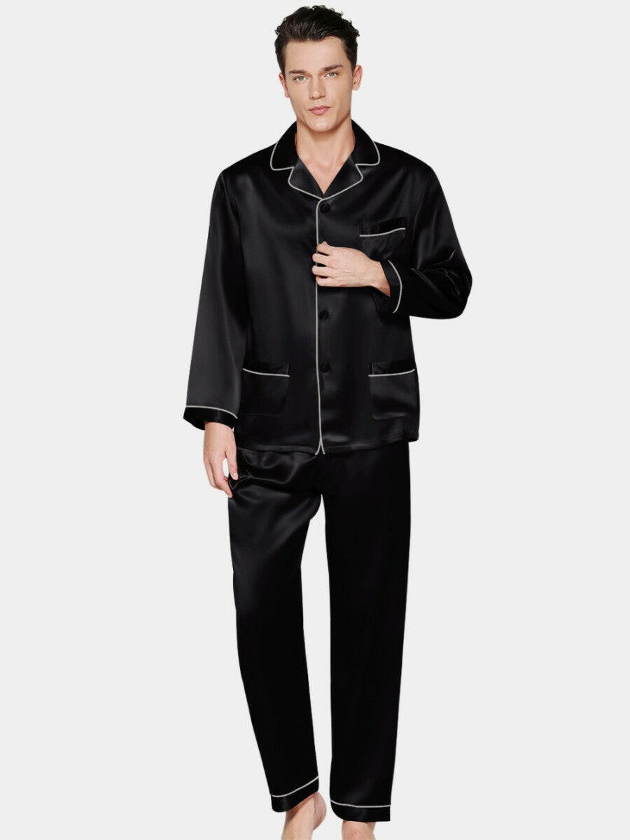 Satin Night Suit with Contrast Piping - Bella Babe by SK Nightsuit-Nightdress-Robes-Silk-Satin-Nighty-Gown-Nightwear-Shorts-Pajamas-Nightsuit-for-women-men-bathrobe-Satin-dress-cotton-