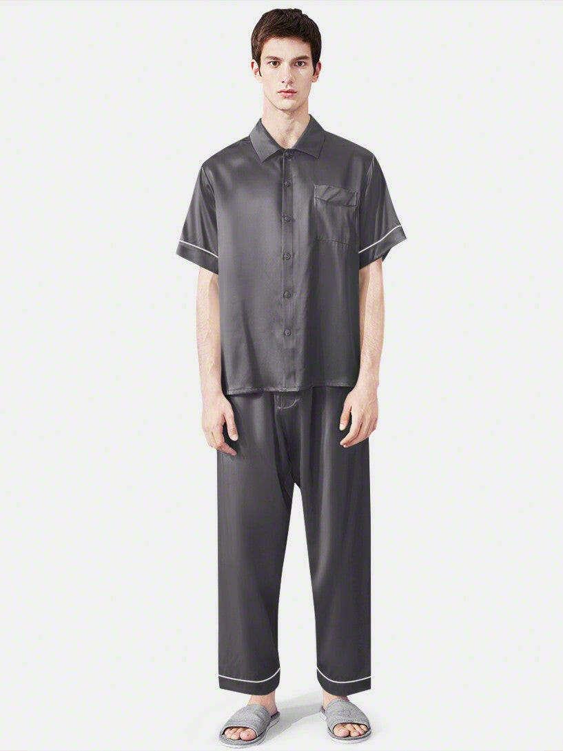 Satin Night Suit (Charcoal Grey).