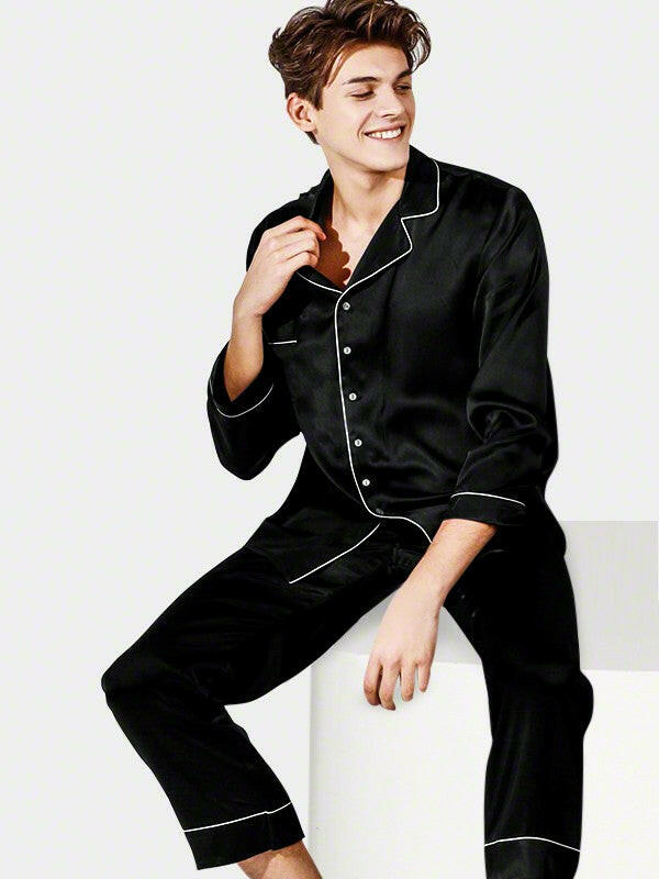Satin Night Suit with Contrast Piping.