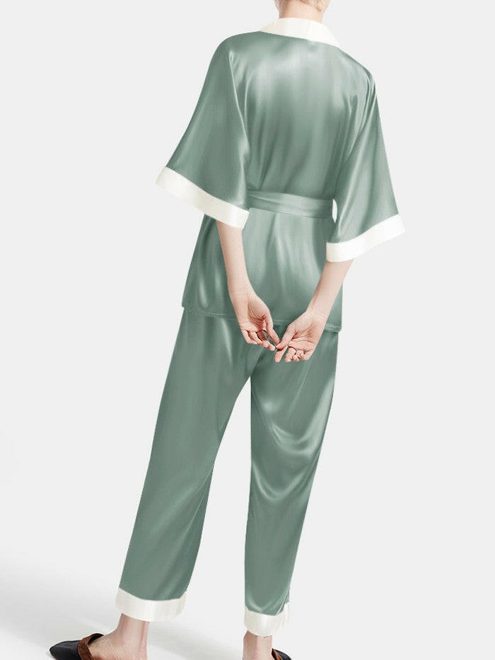 Satin Wrap Set (Olive).