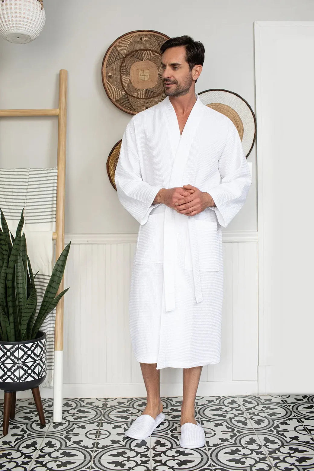 Full Sleeve Cotton Waffle Bathrobe - Bella Babe by SK Nightsuit-Nightdress-Robes-Silk-Satin-Nighty-Gown-Nightwear-Shorts-Pajamas-Nightsuit-for-women-men-bathrobe-Satin-dress-cotton-