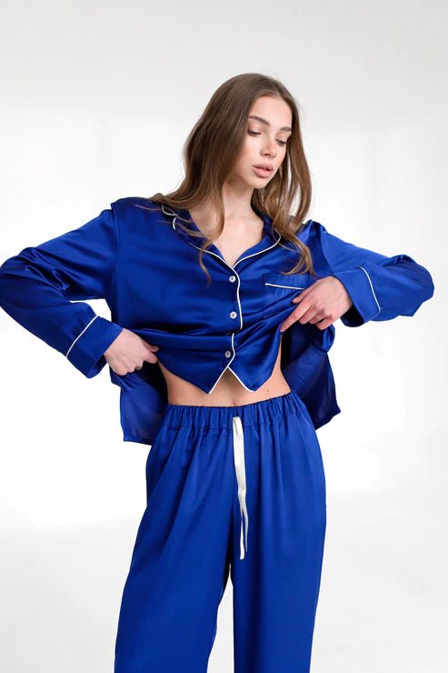 Women Nightsuit Deep Lapel Collar - Bella Babe by SK