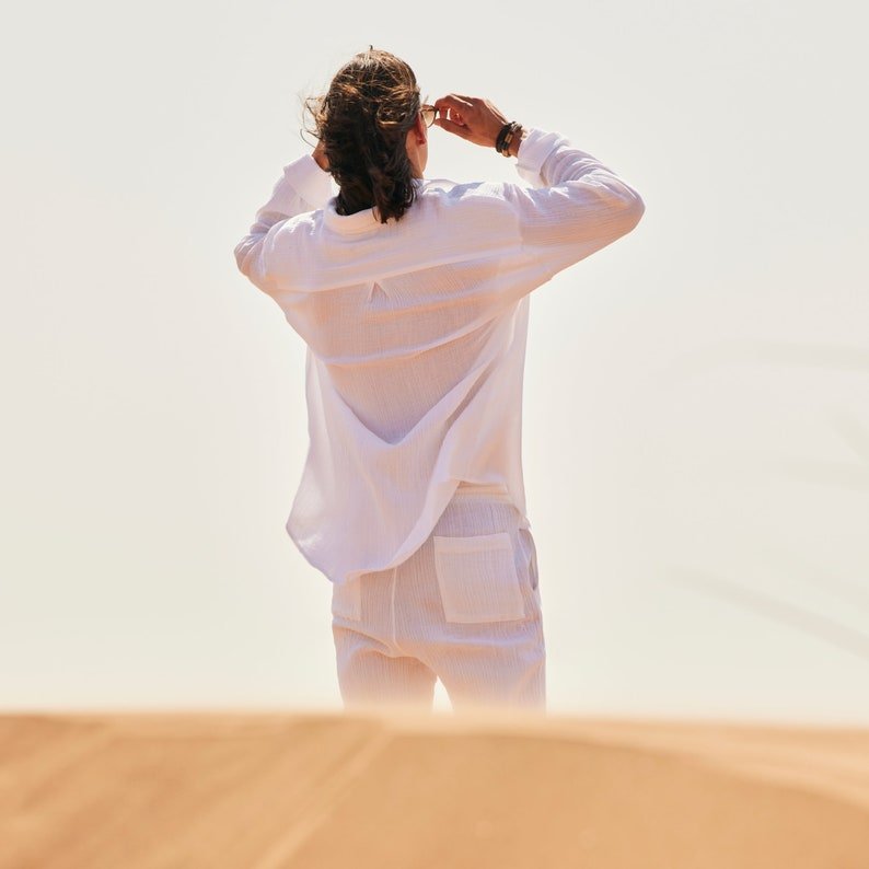 100% Cotton Muslin Shirt & Pants Co-ord Set for Men - Bella Babe by SK