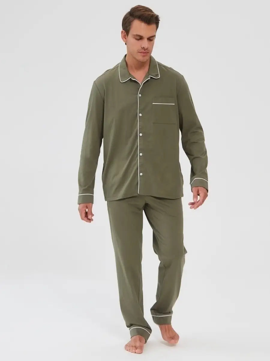 Shirt Collar Loungewear in Cotton