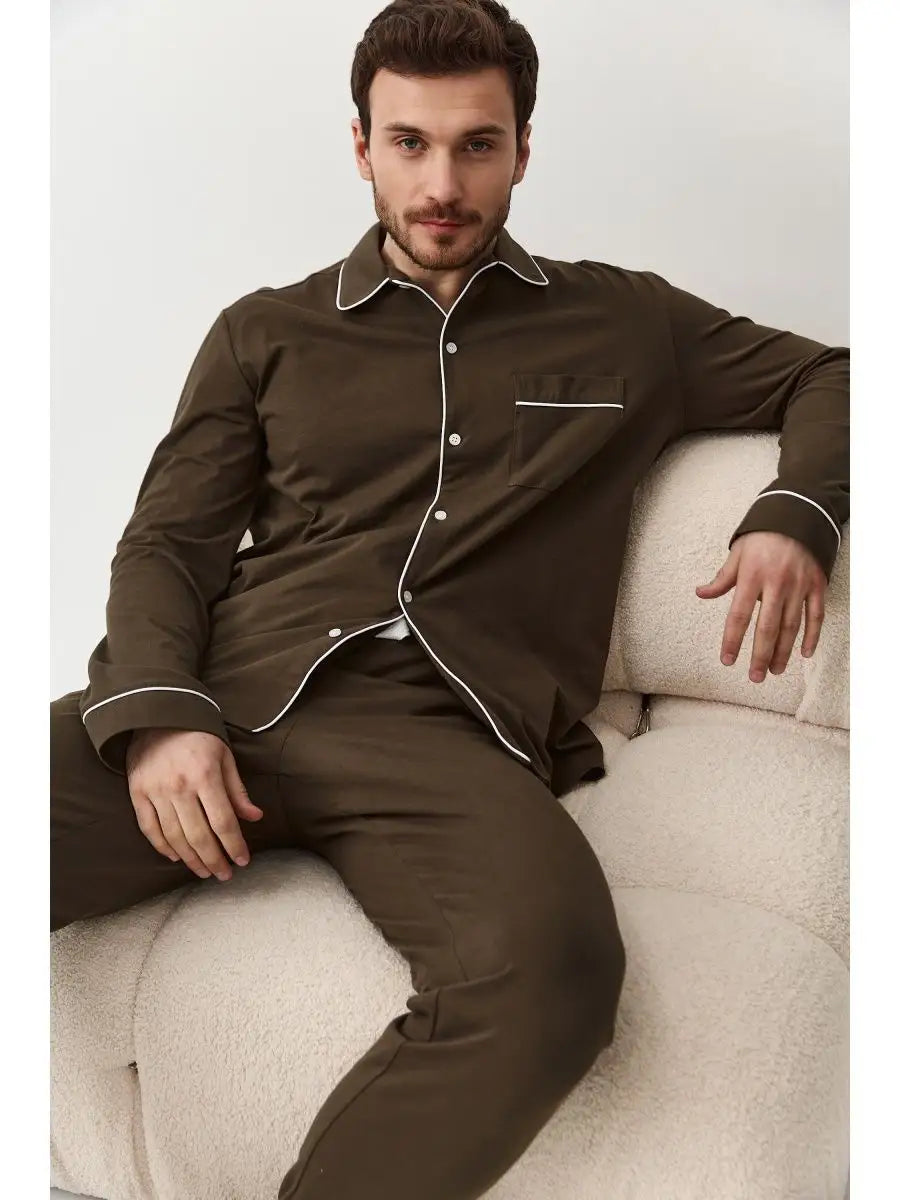 Shirt Collar Loungewear in Cotton