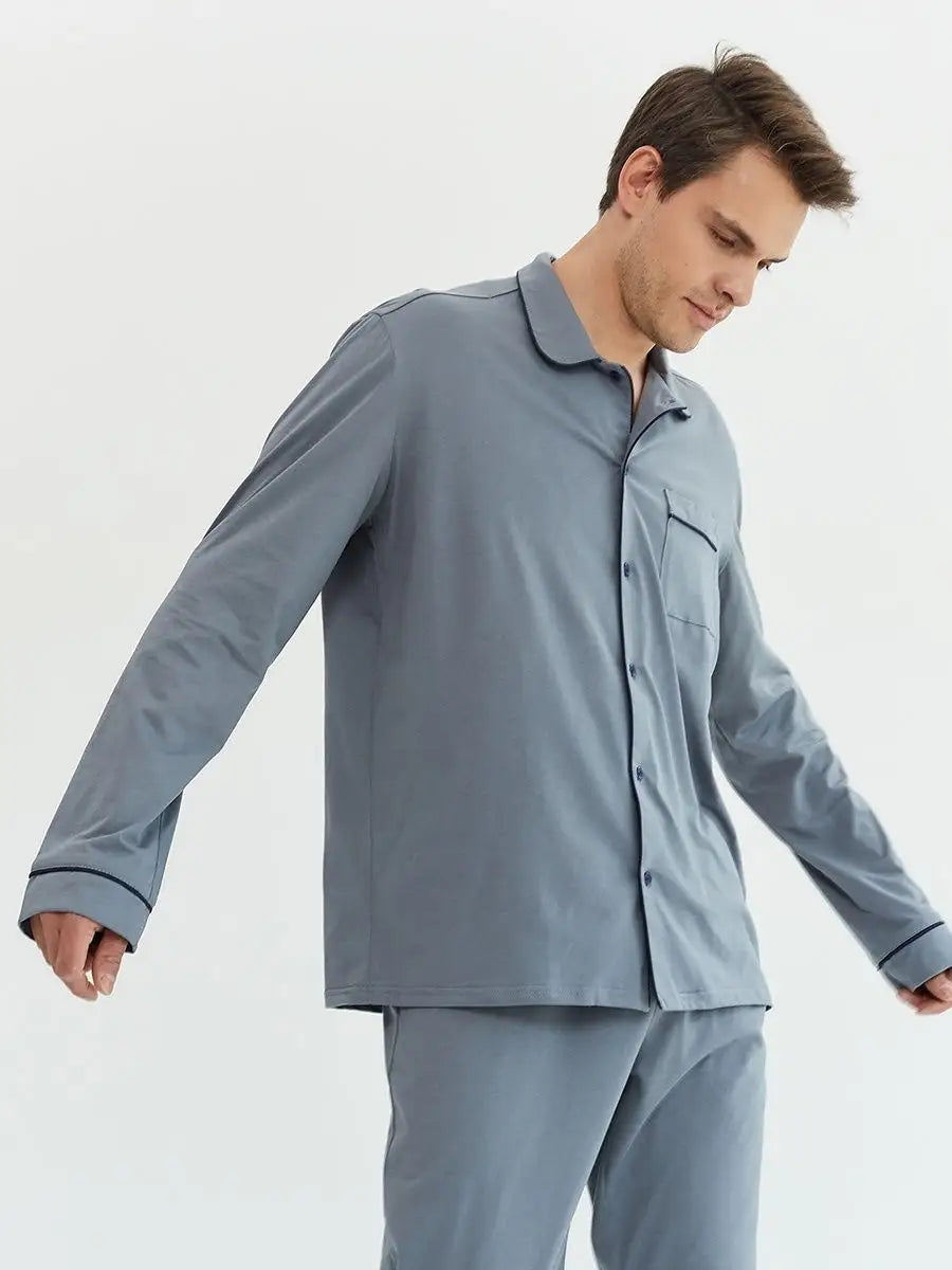 Shirt Collar Loungewear in Cotton