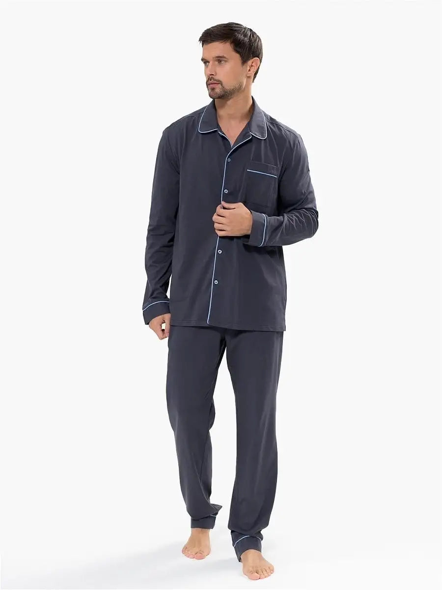 Shirt Collar Loungewear in Cotton