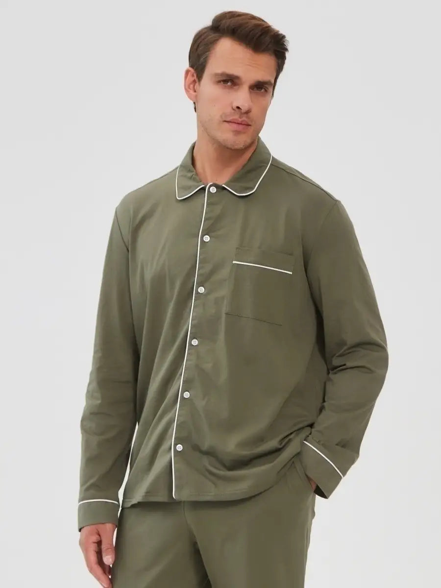 Shirt Collar Loungewear in Cotton