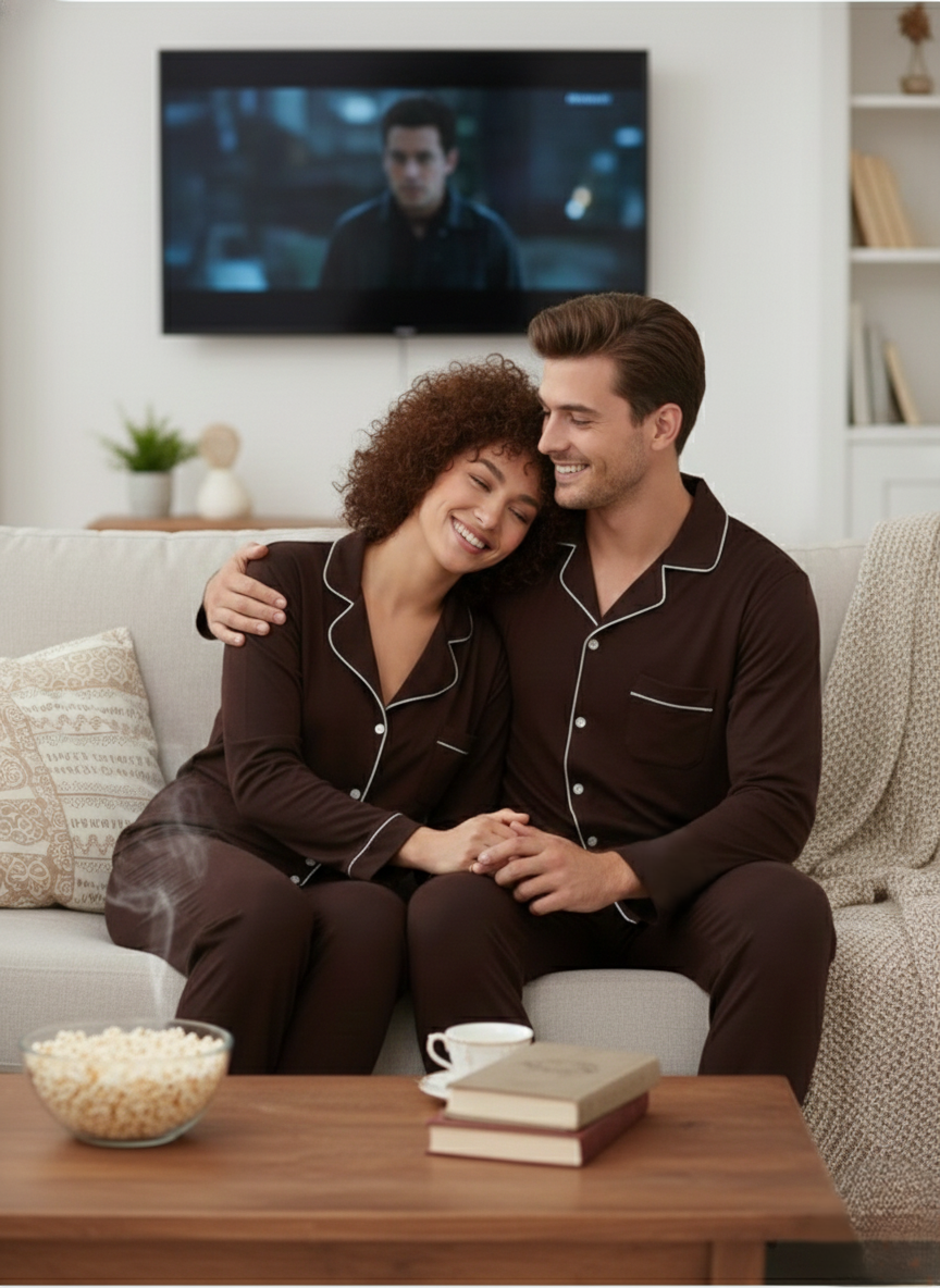 Soft Cozy Couple Nightsuit in Cotton