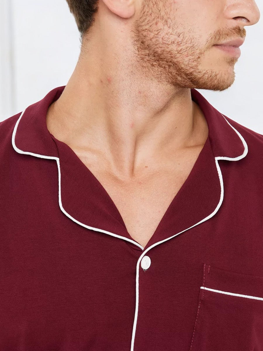 Notched Collar Loungewear in Cotton