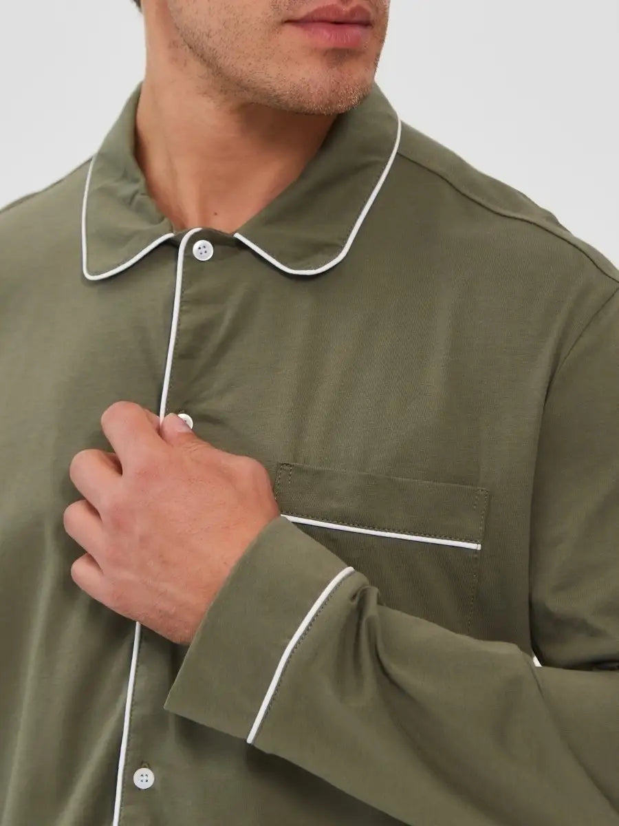 Shirt Collar Loungewear in Cotton