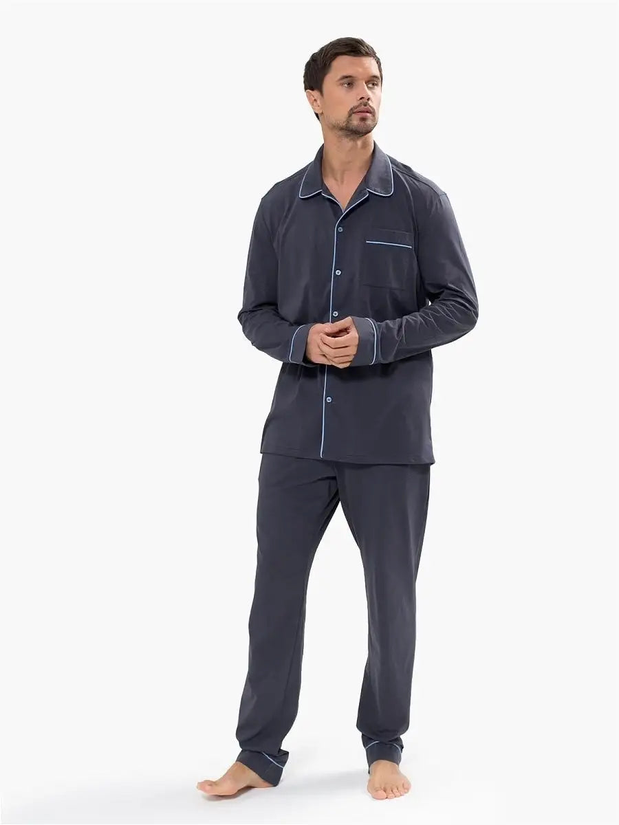 Shirt Collar Loungewear in Cotton