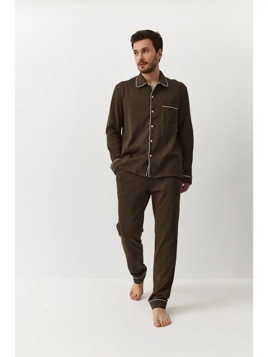 Shirt Collar Loungewear in Cotton